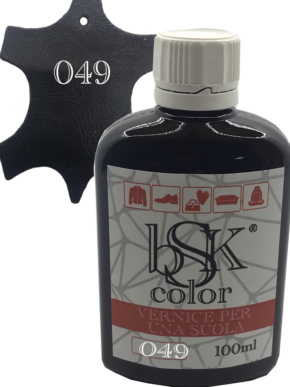 Фарба для гладкої шкіри "bsk-color" 100ml колір сапфірово-синій, фото 1