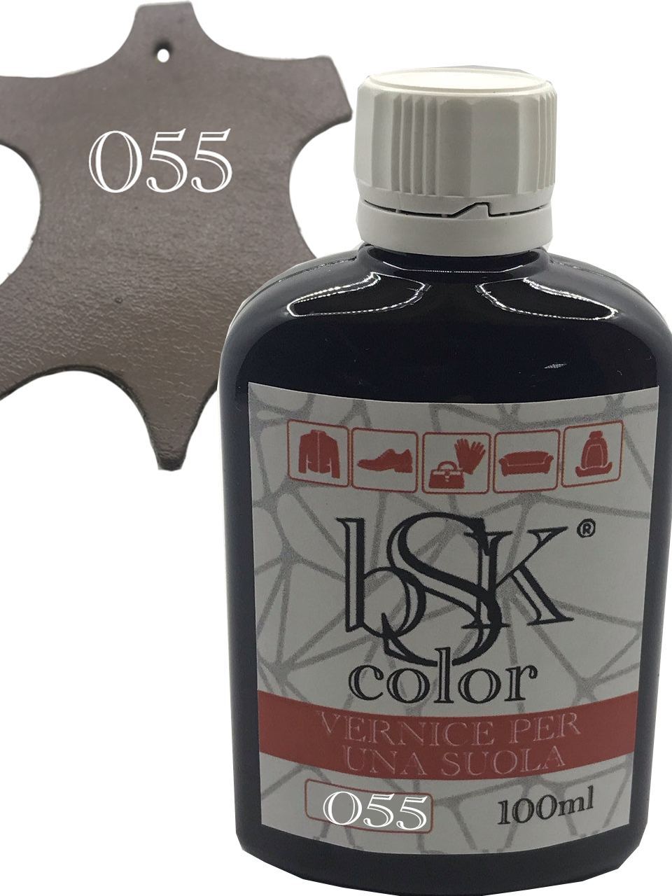 Фарба для гладкої шкіри "bsk-color" 100ml колір моко, фото 1