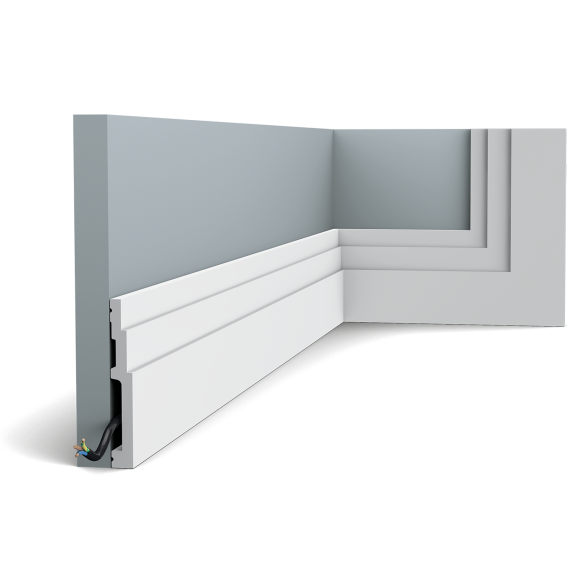 Плінтус підлоговий Orac Decor Axxent SX180,(1.6x12x200 см), ліпний декор з дюрополімер.
