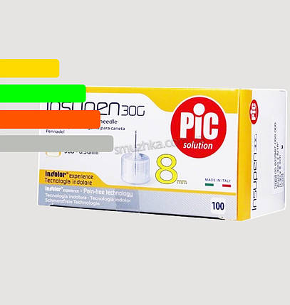 Голки Инсупен 8мм для шприц-ручок інсулінових - Insupen 30G, 100 шт., фото 3