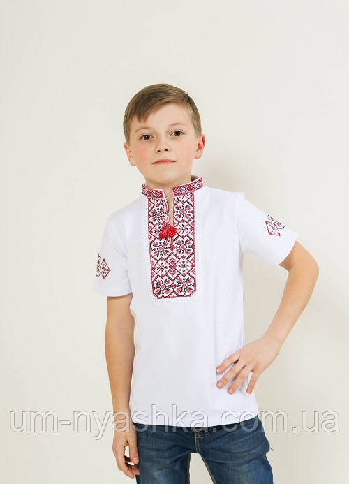 Вишиванка для хлопчика "Іванко" червона з чорним 92-152