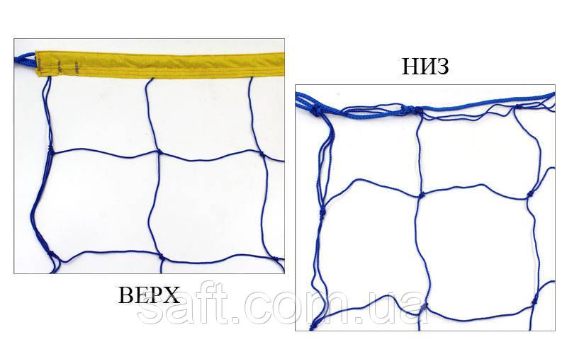 Сітка для волейболу Економ15 UR (PP 2,5 мм, р-р 9x0,9 м, комірка 15x15 см, шнур натягу)