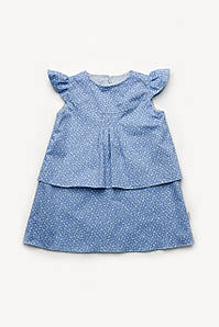 Літнє плаття в дрібну квіточку для дівчаток від 1 до 4 років (р. 80-98) ТМ Модний карапуз Блакитний 03-00858-0