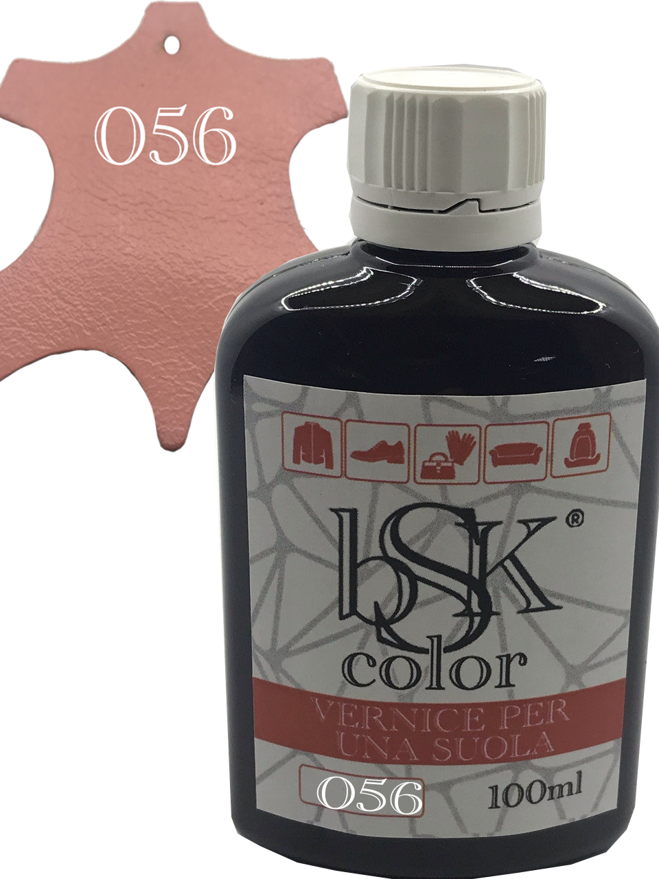 Фарба для гладкої шкіри "bsk-color" 100ml колір персик, фото 1