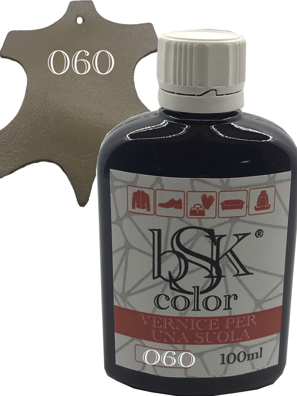 Фарба для гладкої шкіри "bsk-color" 100ml колір бежево-коричневий