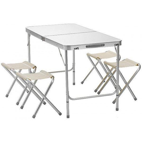 Стіл для пікніка зі стільцями Folding table, білий