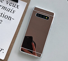 Чохол Mirror case для Samsung Galaxy S10 Plus (G975) силікон дзеркальний рожеве золото