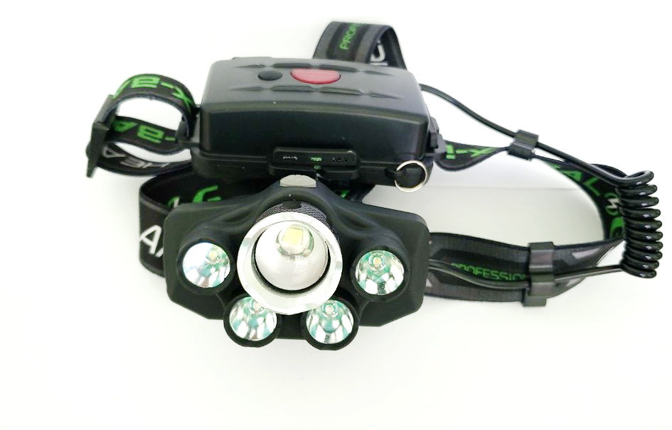 Налобний ліхтар T56-XML-T6+2 синіх led