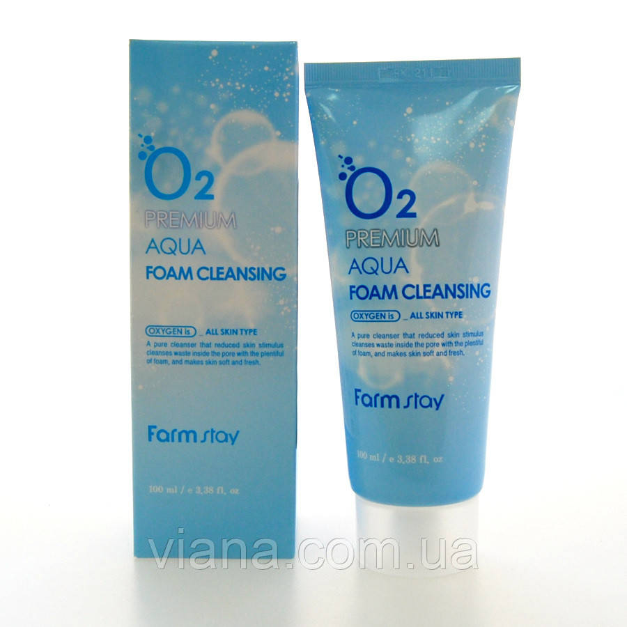 Киснева пінка для вмивання FARMSTAY O2 Premium Aqua Foam Cleansing 100 мл