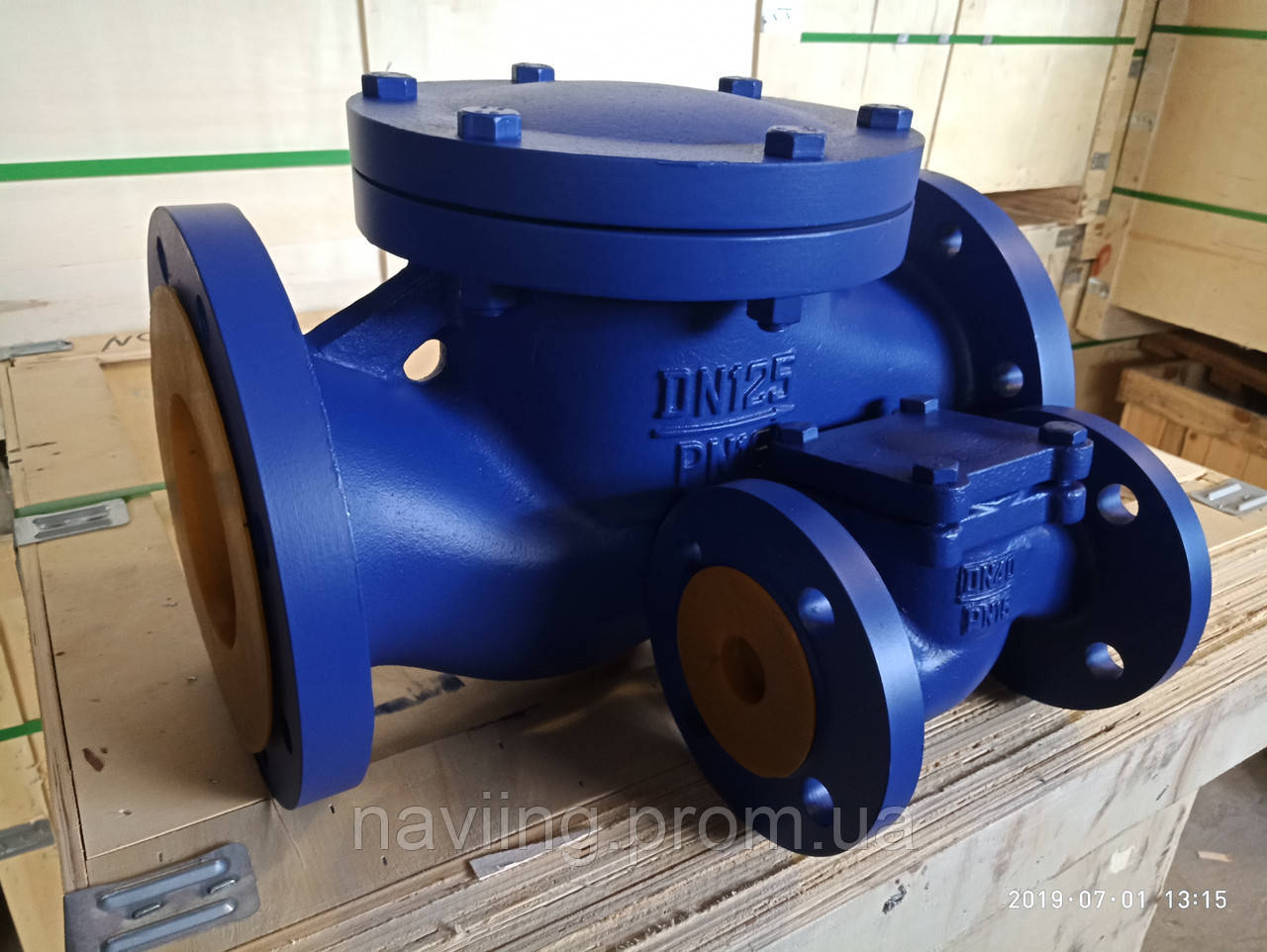 Клапан DN50 PN16 обратный подъемный чугунный фланцевый T:-10...+200 ...