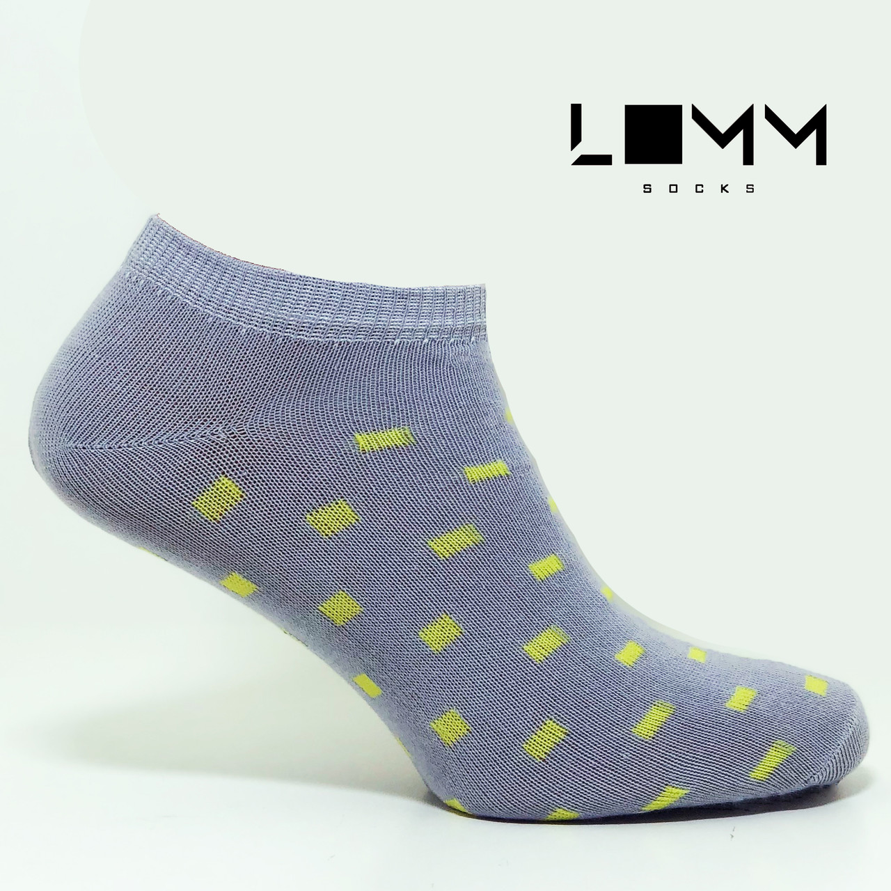 Шкарпетки LOMM Короткі квадрати сині, One size (37-43)