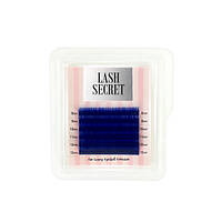 Ресницы для наращивания LASH SECRET mini mix изгиб С толщина 0,07 микс 8-13 синие