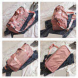 Сумка жіноча PINK в стилі Victoria's Secret дорожня спортивна для фітнесу з відділенням для взуття (рожева), фото 8