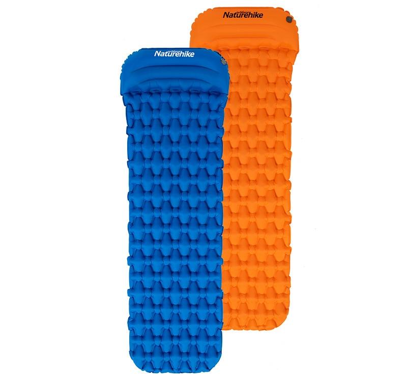 Одноместный надувной коврик-матрас Naturehike FC12 туристический матрас с подушкой.