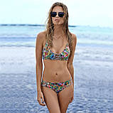 Купальник жіночий яскравий роздільний з тропічним принтом, розмір M, фото 2