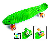 Пенни Борд Penny Board 22Д Зеленый цвет Светящиеся колеса