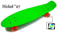 Пенни Борд Penny Board Nickel 27 Зеленый цвет Светящиеся колеса