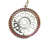 Підвіска - кулон жіноча срібна Сонце з камінням, фото 2