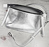 460-к1 Натуральна шкіра, Сумка бананка жіноча на блискавці біла Сумка срібло Сумка на пояс жіноча шкіряна, фото 8