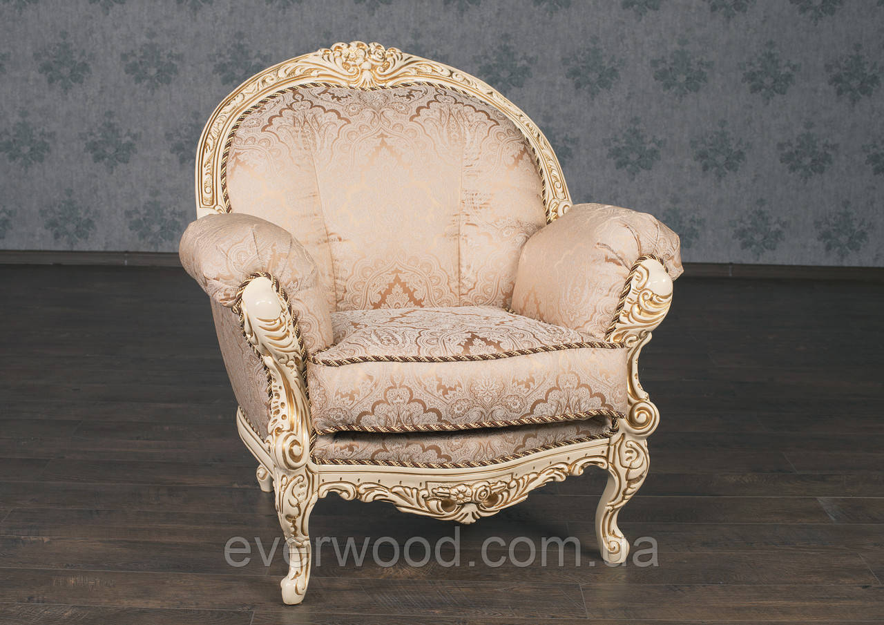 Мягкое кресло в стиле Рококо "Ника" от производителя, мягкая мебель стиль Барокко, французский стиль, классика - фото 8 - id-p996990977