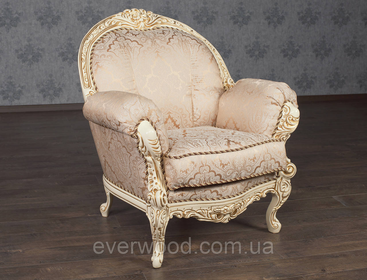 Мягкое кресло в стиле Рококо "Ника" от производителя, мягкая мебель стиль Барокко, французский стиль, классика - фото 9 - id-p996990977