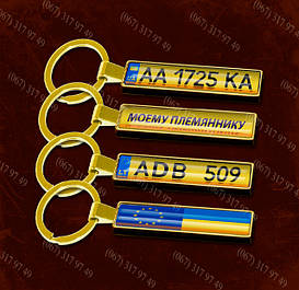 Брелоки для авто з бортиком Brelok GOLD c 3D лінзою (кільце)