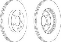 Диск тормозной передний FIAT SCUDO JUMPY EXPERT Скудо Эксперт Джампи R14 (D=257mm) 96-06 SOLGY 208042