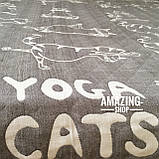Літнє покривало, плед, простирадло <unk> Плед двосторонній — Yoga Cats. Розмір — 180х220 см., фото 9