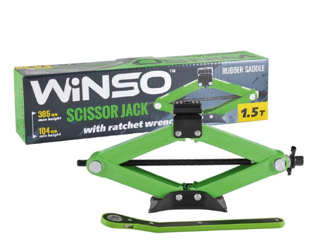 Домкрат ромбовий Winso 1,5т з тріскачкою (121520), фото 1