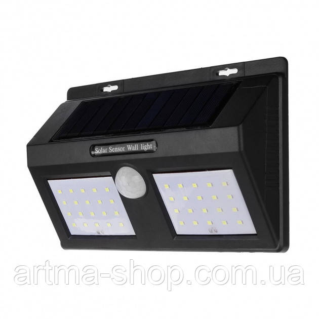 Сенсорний світильник на сонячній батареї Solar Sensor Wall Light 1626A Чорний