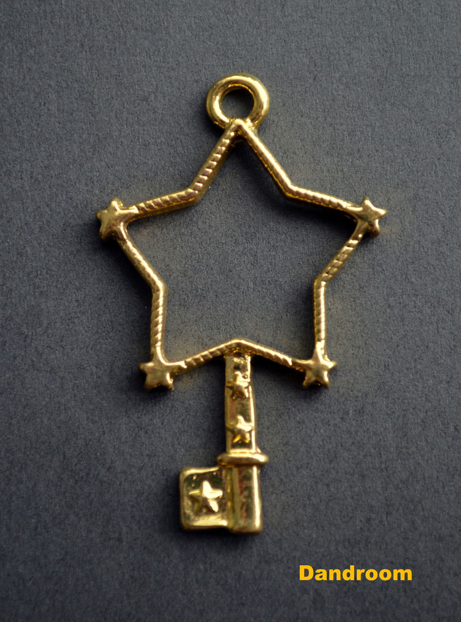 Форма (рамка, підвіска) для епоксидної смоли, Зірка, ключик (золото), фото 1