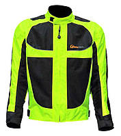 Мотокуртка RidingTribe літня, чорно-зелена світловідбивна, розмір 3XL