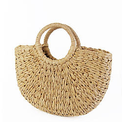 Жіноча солом'яна сумка плетений хакі світло коричневий