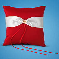 Подушечка для обручних кілець у яскраво-червоних тонах