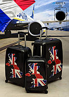 Комплект чемоданов 3-ка из поликарбоната на 4-х колесах Airtex 2064 BRITISH orignle
