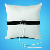 Подушечка для обручних кілець із чорною стрічкою