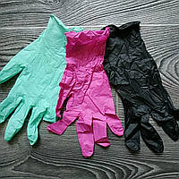 Розовые Нитриловые перчатки для кондитеров (размер L) (упаковка 5 пар)