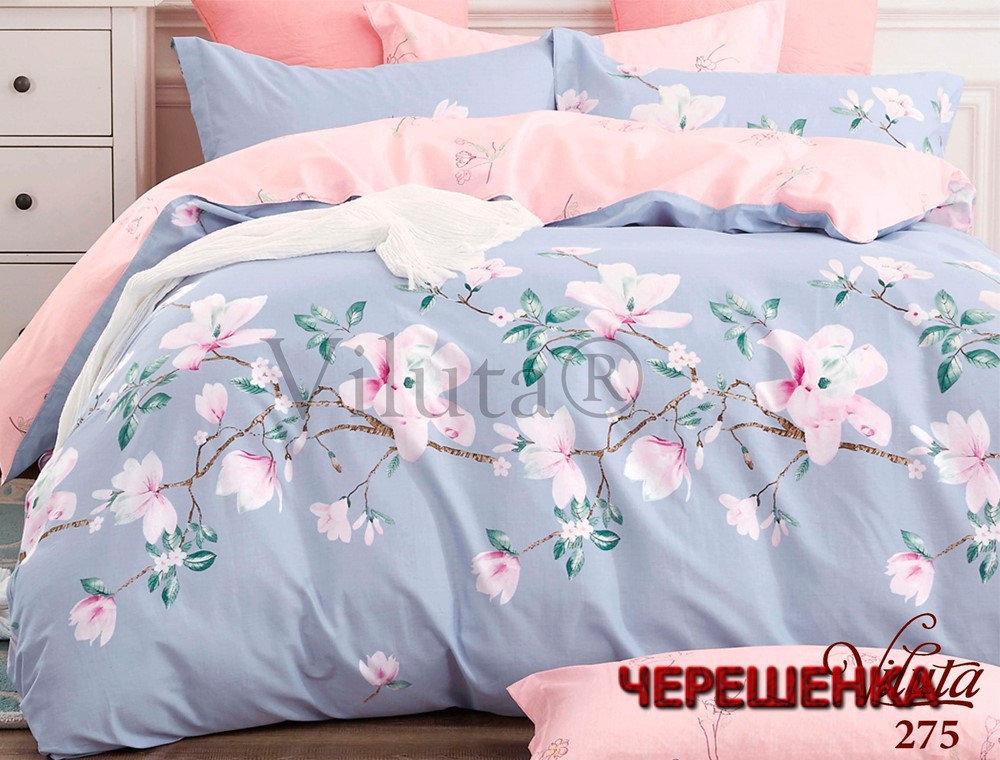 Полуторний набір постільної білизни 150*220 з Бязі "Gold" №15980AB Черешенка™