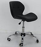 Крісло майстра манікюру на коліщатках Invar Office (Інвар) Екокожа чорне, фото 4