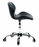 Крісло майстра манікюру на коліщатках Invar Office (Інвар) Екокожа чорне, фото 6