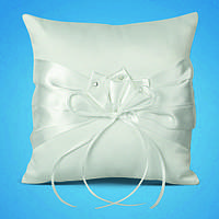 Подушечка для обручних кілець із білою стрічкою