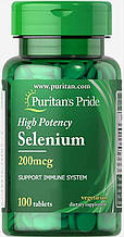 Селен, щитовидна залоза, Puritan's Pride Selenium 200 мкг 100 таб США