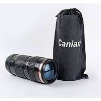 Термочашка в форме объектива Caniam (Canon) EF 70-200 с чехлом Черная