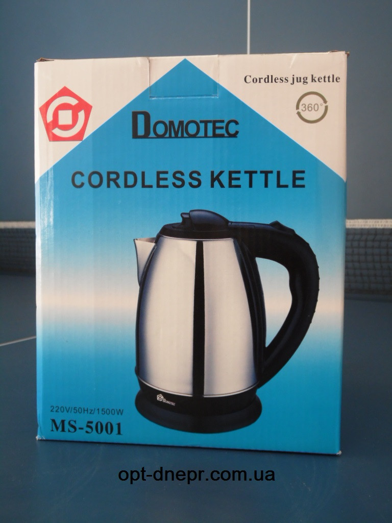 Електричний чайник з нержавіючої сталі Domotec MS 5001