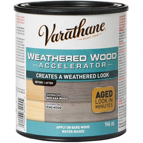 Склад для штучного старіння деревини Varathane weathered wood accelerator 0.946л, фото 1