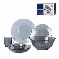 Сервиз Luminarc TRIANON GRAPHITE столовый 31 пр., набор посуды, большой набор тарелок Люминарк