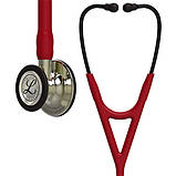 Кардіологічний стетоскоп 3M Littmann Cardiology IV бордовий з головкою кольору шампань 6176, фото 6