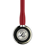 Кардіологічний стетоскоп 3M Littmann Cardiology IV бордовий з головкою кольору шампань 6176, фото 3
