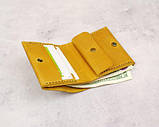 Ергономічний гаманець з натуральної шкіри Хорунжий жовтий, фото 3