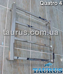 Мала квадратна сушарка для рушників Quatro 4/ 450х450 мм. Вода, тен або 2 контури. Плоский